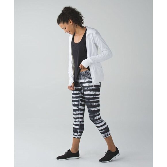 Lululemon Wunder Under Crop II *Full-On Luon 4 Shady Palms Banana Leaf Gingham - Picture 3 of 11